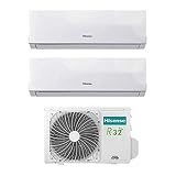 Aire acondicionado climatizador Inverter Hisense New Comfort Dual Split 7000+12000 7+12 BTU 2AMW42U4RRA R-32 A++