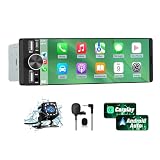 AWESAFE Radio de Coche 1 DIN Universal con Carplay y Android Auto Inalámbrico, Autoradio 1 DIN con Pantalla Táctil de 6.36 Pulgadas y Cámara Trasera, Soporta Bluetooth/Mandos Volante/FM/Double USB
