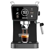 Cecotec Cafetera Express Power Espresso Touch ColdBrew. 1350W, Café en Frío, Espresso y Cappuccino, 20 Bares de Presión, Vaporizador Orientable, Táctil, Depósito de Agua 1,5L y de Leche 550ml