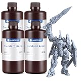 ANYCUBIC Resina de Impresora 3D, Resina Estándar de Curado por Luz UV de 405 nm con Alta Precisión y Curado Rápido y Excelente Fluidez para Impresión LCD 3D (Gris, 4000g)