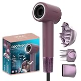 Cecotec Secador de Pelo Compacto y Ligero DryNova 3in1 Berry. 1600W, 110000RPM, Motor Brushless, Voluminizador, Difusor y Concentrador, Generador Iones, Silencioso y Duradero, 4 Ajustes Temperatura