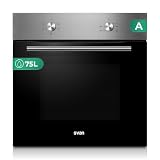 Svan Horno Multifunción Básico Inox SH4701EX. Capacidad 75 Litros, 2100W, 4 Programas, Interior Esmaltado, Fácil Limpieza, Eficiencia Energética Clase A