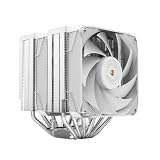 Mars Gaming MCPU-XU6, Disipador CPU Doble Torre, TDP 350W, 2x Ventiladores de Aspas Híbridas y Rodamiento FDB de Cobre Hiperbalanceado, 6 Heatpipes Tecnología HCT ULTRA, Multisocket Universal, Blanco