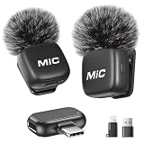 WARM BOX Micrófono Lavalier Inalámbrico para iPhone, Android y iPad, 2 Pack | Plug & Play · Sonido Reducción Inteligente de Ruido · Compatible con USB-C, Lightning y USB-A