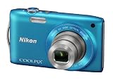 Nikon Coolpix S3300 - Cámara compacta de 16 Mp (pantalla de 2.7', zoom óptico 6x, estabilizador de imagen) color azul