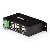 StarTech Hub USB 2.0 Industrial 4 Puertos, Metal (ST4200USBM) | Concentrador de datos y expansor USB, Protección ESD 8kV/4kV