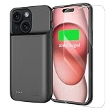 Funda de carga de batería para iPhone 15 de 6.1 pulgadas, 7000 mAh | Alta capacidad, resistente, vida útil extra, con protector de pantalla