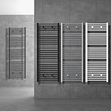 ECD Germany Radiador de baño - 300 x 800 mm - Blanco - Plano - con Conexión Lateral- Radiator Calentador y Secador de Toallas - Calefactor de Aseo - Estilo Moderno Tipo Escalera - No Eléctrico