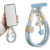 ZUWIJEQ correa muñeca movil, Cordón de Mano para Teléfono con Diseño de Caritas Sonrientes, colgador movil, Pulsera Movil Antipérdida, Colgador Móvil Universal para Smartphone y Llaves