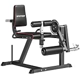 SPORTNOW Máquina de Extensión y Curl de Piernas Ajustable Casa Gimnasio | Máquina de Estiramiento de Piernas con Carga de Placas, Entrenamiento de Cadera Muslos y Pantorrillas