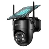 COOAU 2K Camara Vigilancia WiFi Exterior Solar,Carga en Días Nublados,Negro