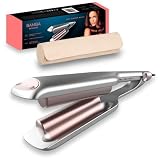 Cecotec Plancha de Ondas de Cerámica RitualCare 2000 Summer Waves. Revestimiento Turmalina, Temperatura regulable, LCD, Cable 360 º de 1,8m, Incluye Bolsa de viaje
