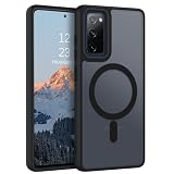 BENTOBEN Funda Magnética para Samsung S20 FE 4G/5G [Compatible con Magsafe] Carga Inalámbrica Carcasa S20 FE Funda Enchapado Translúcido Mate Protección Grado Militar Anti-Arañazos Anti-Golpes -Negro