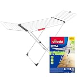 Vileda Tendedero Plegable Extra de Aluminio, Patas en X, 20 m, Varillas XL