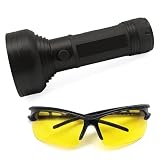 Herramienta de detección de fugas de aire acondicionado, linterna LED Pro 68 con lentes de protección UV, herramienta profesional para coche, kit de detección de fugas de tinte UV AC