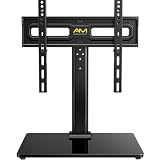 Soporte Giratorio para TV Sobremesa Universal para TV de LCD LED OLED de 24-60 Pulgadas - Soporte Pie de Altura Ajustable, Máxima de 45kg, VESA Máx. de 400x400 mm