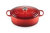 Le Creuset Cocotte oval de hierro fundido, 31 cm, 6, 3 L, Todas Las Fuentes de Calor incluso inducción, Cereza, 21178310602430