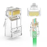 LEENUE 50 Unidades RJ45 Conector CAT 6 Pass Through, 1Gbit/s 250MHz