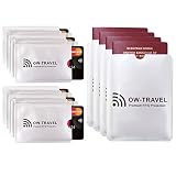 OW-Travel Protector Tarjetas Credito RFID NFC 10 Pzs, Funda Pasaporte 4 Pzs | Funda para tarjetas de crédito anti NFC con bloqueo RFID antifraude para tarjetas y pasaportes, Credit Card Protector