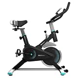 Cecotec Bicicleta Estática Indoor Compacta con Volante de Inercia 6Kg DrumFit Indoor 6000 Compact. Pantalla LCD, Soporte Dispositivos, Ruedas, Resistencia Ajustable, Sillín y Manillar Ajustables