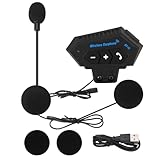 Yosoo Health Gear BT12 Intercomunicador Casco Moto,Bluetooth Altavoces Manos Libres,Auriculares para Casco con Baterías Control de Llamadas de Música, para Motocicleta/ATV/Bicicleta
