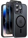 Qasyfanc Funda para iPhone 14 Pro, Compatible con MagSafe, Negro