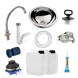 Express Water Kit Plus, Kit de Construcción para Fregadero Fregadero, Portátil Autónomo Transportable, con Depósito de Agua, en Acero Inoxidable, con Control de Pedal, con Kit de Agua Caliente