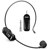 TONOR Microfono Inalambrico Diadema, UHF Wireless Micrófono de Mano y para la Cabeza 2 en 1, 20 Canales,6.5H Autonomia, Amplificador de Voz Portatil para Fitness/Conferencias/Guía Turístico/Profesores