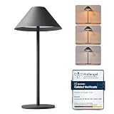 Bojim Lamparas de Mesita de Noche Mesa Sin Cable, Lámparas LED Recargable con USB Inalambrica, Lamps Luz Tactil Table de Bateria, Candeeiro para Exterior Portatil Interior, IP54, Metal, Gris