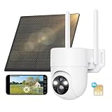 SEHMUA 4G LTE Camara Vigilancia Exterior con Panel Solar, 2K PTZ con SIM