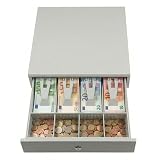 Cajón Portamonedas - 33x33.5-4 Compartimentos Billetes 4 Monedas - Blanco