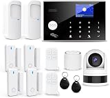 TUGARD Wireless Home Alarm System,13pcs gsm SMS 2G WiFi Completo Sistema de Alarma Antirrobo, Alarma de Sirena con PIR,Sensor de Ventana Puerta,Cámara,Control Remoto Apartamento,Garaje