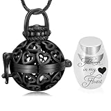 Collar de urna de cremación para cenizas – 'Always In My Heart', joyería de cremación hueca, linterna de amor, colgante de cenizas de acero inoxidable con mini urna de recuerdo, joyería conmemorativa
