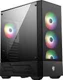 MSI MAG FORGE 112R Caja PC Mid-Tower - Vidrio Templado, Admite ATX, Micro-ATX y Mini-ITX, Panel Frontal Mallado, 4 Fans ARGB 120mm c/Controlador, Filtro de Polvo Magnético, Puertos USB 3.2 Gen1 Tipo-A