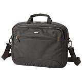 Amazon Basics Maletín Compacto para portátil con Correa para el Hombro y Bolsillos para Accesorios (15,6 Pulgadas, 40 cm), Negro, 1 Unidad