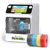 PrintyGo Mini Impresora 3D para niños con 4 Colores PLA, Nivel automático de 600 mm/s, Pantalla táctil de 5 Pulgadas, más de 1500 Modelos, Control WiFi/App, Cerrado a Prueba de niños, Regalo Stem