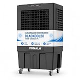 Climatizador Evaporativo Industrial VONALA BLACKOOL20 – Enfriador de Aire Profesional, Depósito 150L, Caudal 20000 m³/h, Cobertura 200m², 500 W, Climatizador Industrial Portátil