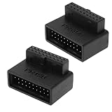 ECSiNG 2PCS USB 3.0 19/20 Pin Adaptador de 90 Grados Macho A Hembra L Gire El Zócalo de ángulo Recto para La Placa Base de La Computadora 1 ángulo hacia Arriba Y 1 ángulo hacia Abajo