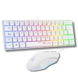 The G-Lab Combo Hydrogen - Pack Teclado y Ratón Gaming Blanco QWERTY ES | Teclado Gaming 60% + Ratón Gaming RGB, Formato Compacto, Blanco, Compatible PC/PS4/PS5