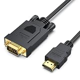 BENFEI Cable HDMI a VGA, Chapado en Oro Macho a Macho para Ordenador, portátil, PC, Monitor, proyector, HDTV, Chromebook, Raspberry Pi, Roku, Xbox y más, Negro 1,8 m