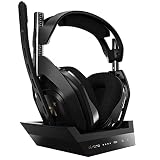 ASTRO Gaming A50 Auriculares inalámbricos para Gaming | Auriculares inalámbricos 2.4 GHz y estación-base, 4.ª gen, Dolby ATMOS, Xbox Series X|S/One/PC - Negro/Oro