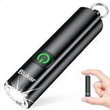 Blukar Mini Linterna LED Recargable,Supebrillante Portátil Linterna Llavero | 3 Modos de Iluminación, IPX6 Impermeable, EDC Flashlight de Mano con Función de Memoria para Emergencias, Camping etc