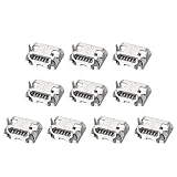 DMiotech 10 piezas Conector de Toma Hembra Micro USB de 5 Pines Adaptador de Toma de Jack de 180 Grados 1A 30V para Soldadura de Teléfono Adaptador de Reparación de USB Plug