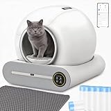 MewThink Arenero Autolimpiable para Gatos 65 L + 9 L con Control Aplicación