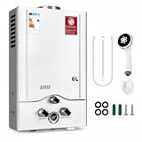 Calentador de Agua de Gas 6L, Calentador de Agua GLP Instantáneo 12KW