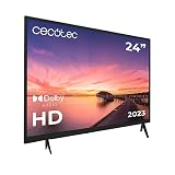 Cecotec Televisor de 24' Smart TV 0 Series 0024. 56 W, HD, Resolución de Imágenes y Videos óptima, Sistema Dolby, Memoria Flash, Conectividad HDMI x 3/USB x 2, Clase E