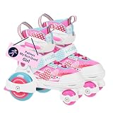 HUDORA Roller Skates My First Quad en diferentes tallas y colores - patines para niños hasta 20 kg - patines para niños ajustables - patines de iniciación con ruedas grandes