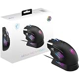MSI Versa Pro Wireless + Mouse Dock Pro - Ratón Gaming, Sensor óptico de 26.000 PPP, frecuencia de sondeo de 1.000 Hz, diseño para diestros, batería de 80 Horas, con Cable e inalámbrico