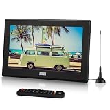 August DA100D 10 Pulgadas 2026 TV Portatil HD con TDT DVBT-T2, PVR y Media | Digital Television Portatil con USB SD HDMI AUX AV, Recargable AA Batería, DC 12V para Caravana Salón Dormitorio Cocina