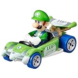 Hot Wheels- Juguetes, Color (Mattel GRN18) Luigi Circuit Special Mario Kart Character Car Diecast 1:64 Scale